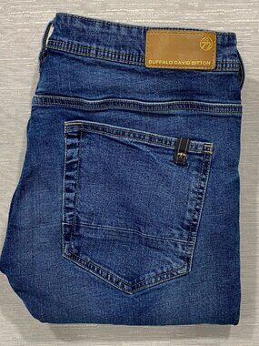 Buffalo Max-X Jeans Mens 34 x 32 Skinny Fit Medium Wash Stretch Denim